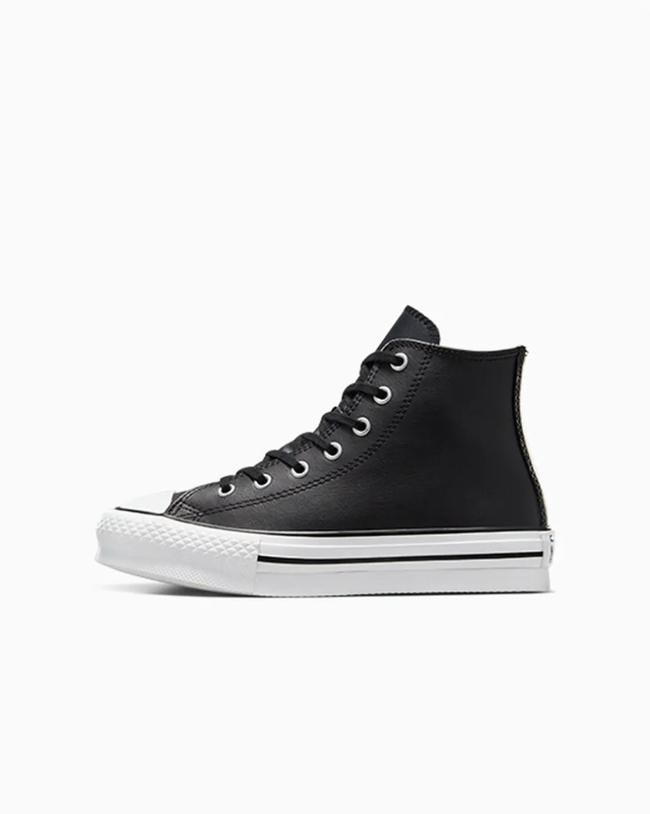 Converse Bambini (Età 4-8 Anni)|Ragazzo<Chuck Taylor All Star Lift Platform Leather Nero/Avorio naturale/Bianco