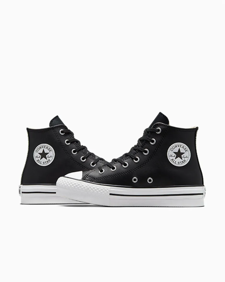 Converse Bambini (Età 4-8 Anni)|Ragazzo<Chuck Taylor All Star Lift Platform Leather Nero/Avorio naturale/Bianco