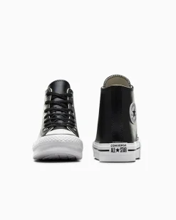Converse Bambini (Età 4-8 Anni)|Ragazzo<Chuck Taylor All Star Lift Platform Leather Nero/Avorio naturale/Bianco