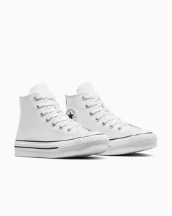 Converse Bambini (Età 4-8 Anni)|Ragazzo<Chuck Taylor All Star Lift Platform Leather Bianco/Avorio naturale/Nero