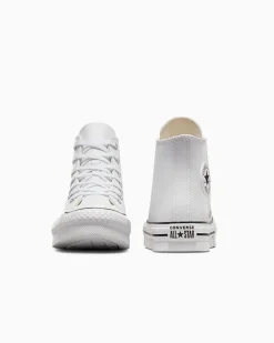 Converse Bambini (Età 4-8 Anni)|Ragazzo<Chuck Taylor All Star Lift Platform Leather Bianco/Avorio naturale/Nero