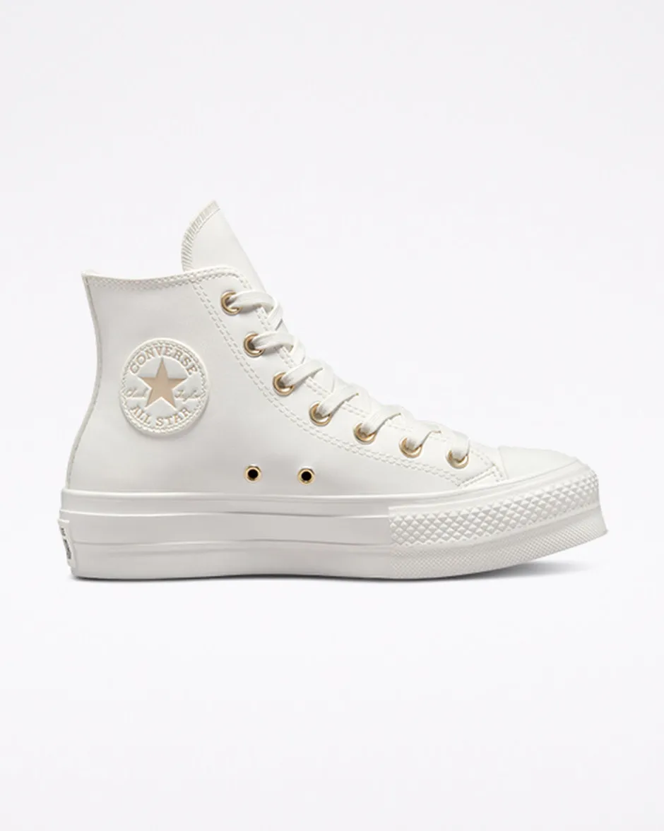 Converse Modelli Alti|Modelli Con Platform<Chuck Taylor All Star Lift Platform Mono White Bianco vintage/Egret/Oro