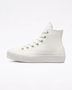 Converse Modelli Alti|Modelli Con Platform<Chuck Taylor All Star Lift Platform Mono White Bianco vintage/Egret/Oro