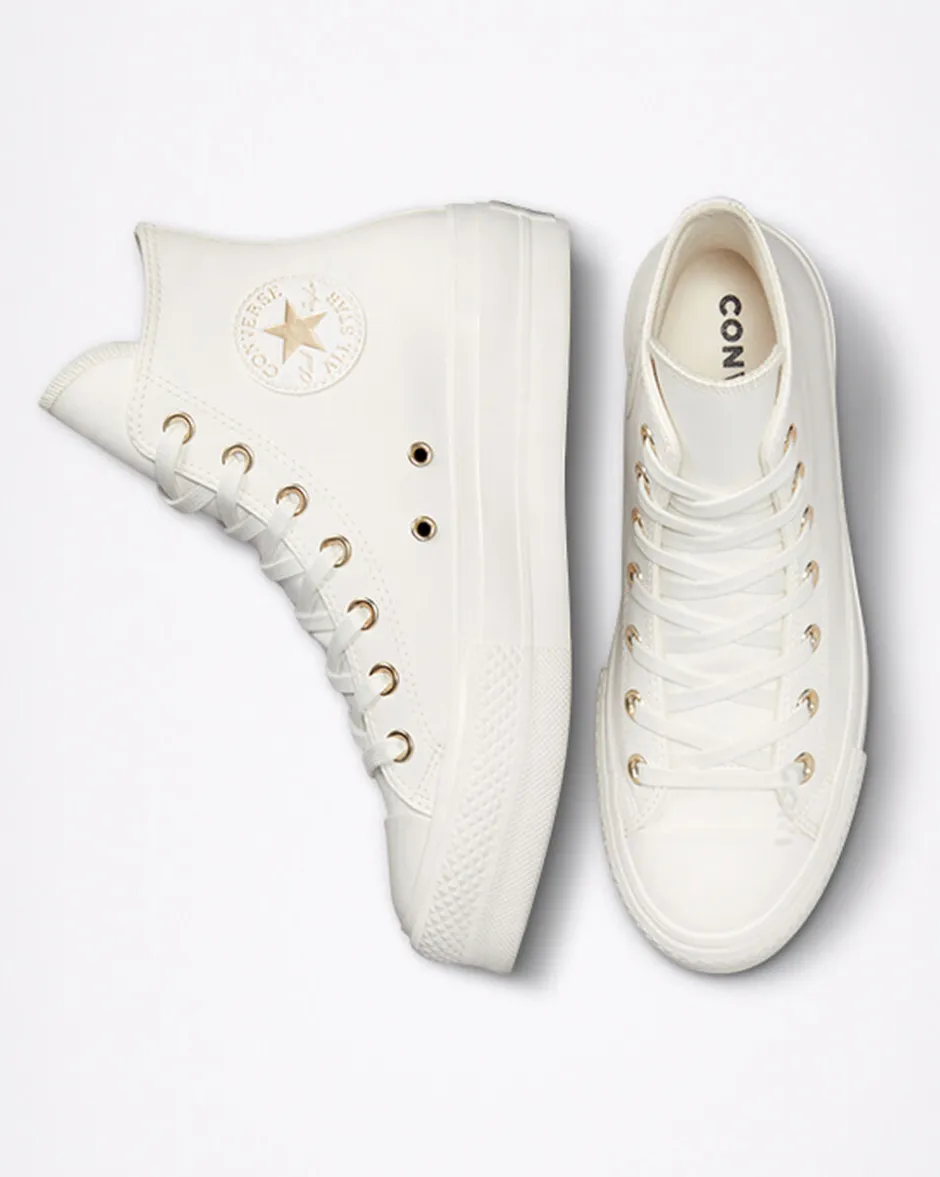 Converse Modelli Alti|Modelli Con Platform<Chuck Taylor All Star Lift Platform Mono White Bianco vintage/Egret/Oro