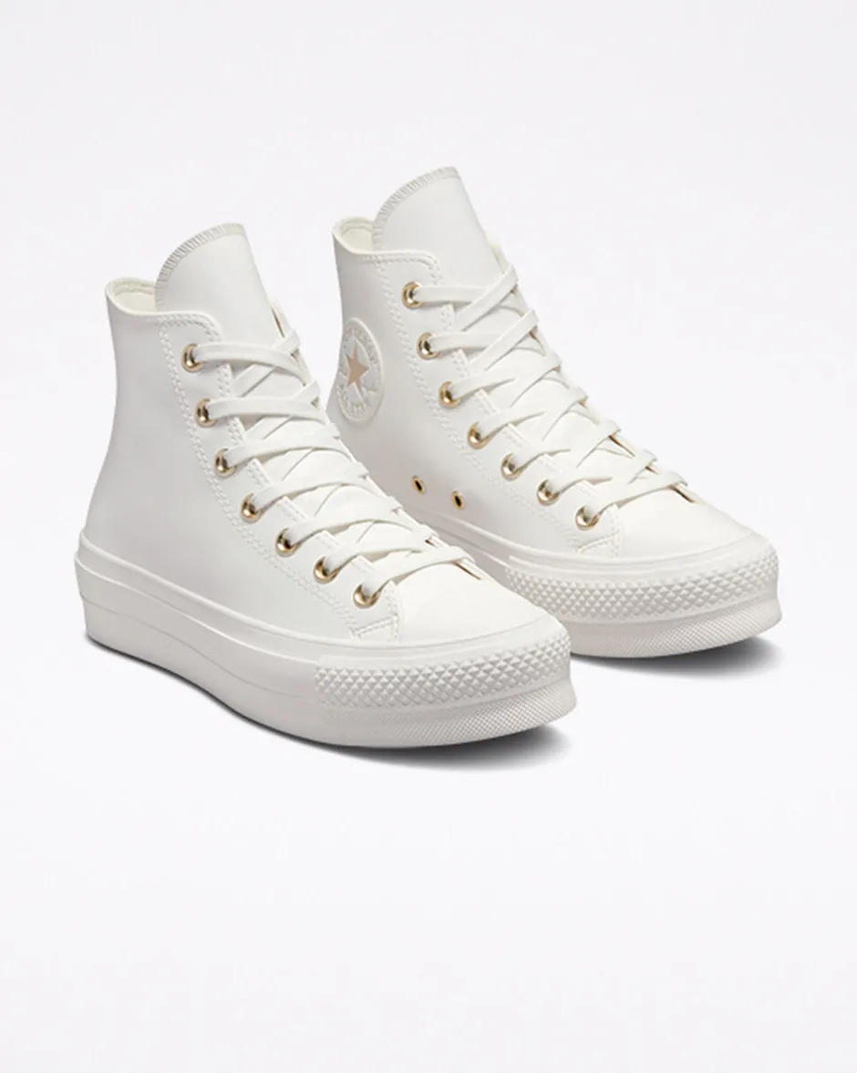 Converse Modelli Alti|Modelli Con Platform<Chuck Taylor All Star Lift Platform Mono White Bianco vintage/Egret/Oro