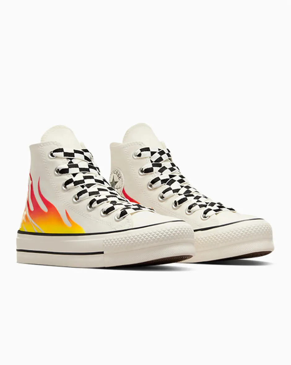 Converse Modelli Con Platform|Modelli Alti<Chuck Taylor All Star Lift Platform Flames Egret/Rosso smalto/Nero