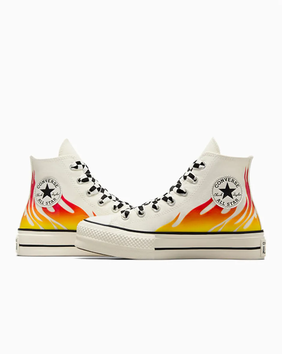 Converse Modelli Con Platform|Modelli Alti<Chuck Taylor All Star Lift Platform Flames Egret/Rosso smalto/Nero