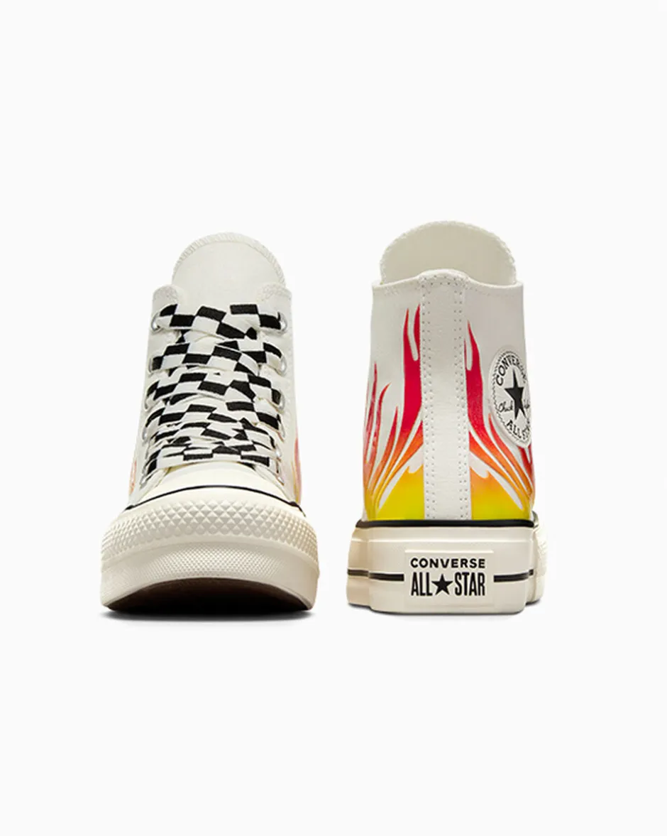 Converse Modelli Con Platform|Modelli Alti<Chuck Taylor All Star Lift Platform Flames Egret/Rosso smalto/Nero