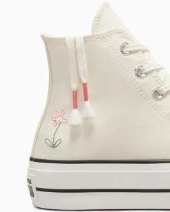Converse Modelli Alti|Modelli Con Platform<Chuck Taylor All Star Lift Platform Little Flowers Egret/Egret/Rosa anguria