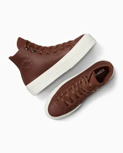 Converse Modelli Alti|Modelli Con Platform<Chuck Taylor All Star Lift Platform Water Repellent Leather Orso bruno/Egret/Nero