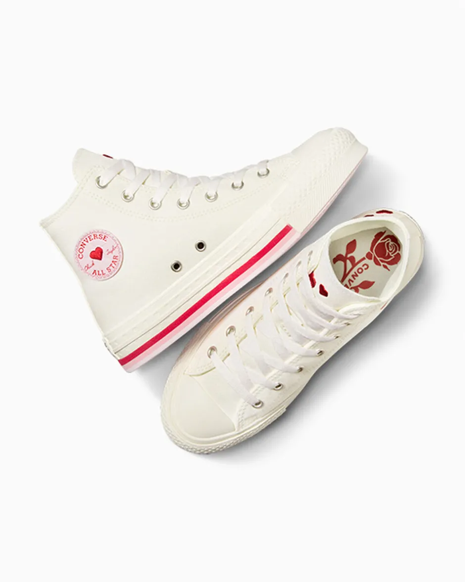 Converse Platform|Bambini (Età 4-8 Anni)<Chuck Taylor All Star Lift Valentine's Day Platform Bianco vintage/Rosso