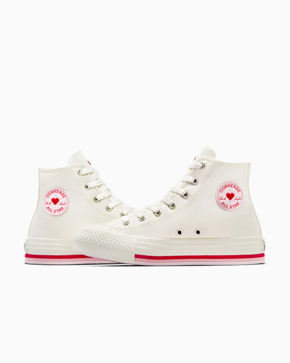 Converse Platform|Bambini (Età 4-8 Anni)<Chuck Taylor All Star Lift Valentine's Day Platform Bianco vintage/Rosso