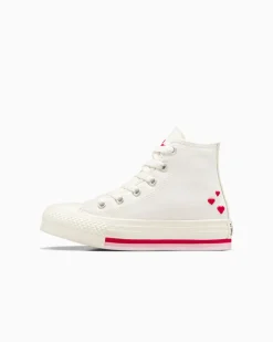 Converse Bambini (Età 4-8 Anni)|Ragazza<Chuck Taylor All Star Lift Valentine's Day Platform Bianco vintage/Rosso
