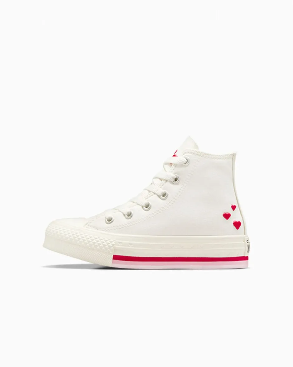 Converse Bambini (Età 4-8 Anni)|Ragazza<Chuck Taylor All Star Lift Valentine's Day Platform Bianco vintage/Rosso