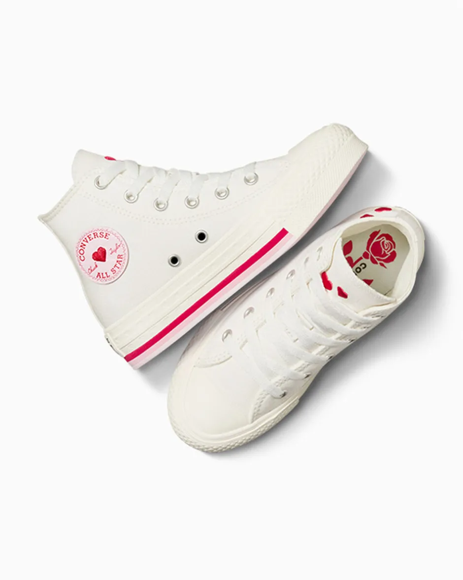 Converse Bambini (Età 4-8 Anni)|Ragazza<Chuck Taylor All Star Lift Valentine's Day Platform Bianco vintage/Rosso