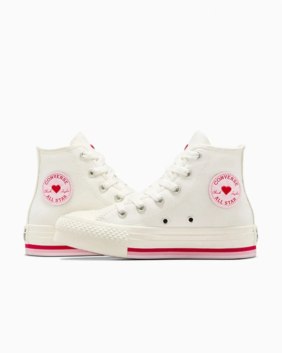Converse Bambini (Età 4-8 Anni)|Ragazza<Chuck Taylor All Star Lift Valentine's Day Platform Bianco vintage/Rosso
