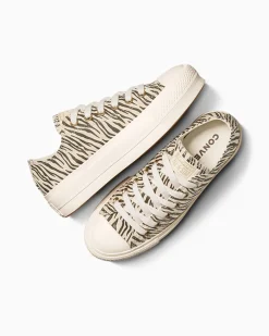 Converse Modelli Bassi|Modelli Con Platform<Chuck Taylor All Star Lift Zebra Print Egret/Egret/Fumo motore