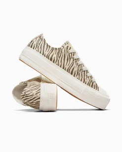 Converse Modelli Bassi|Modelli Con Platform<Chuck Taylor All Star Lift Zebra Print Egret/Egret/Fumo motore