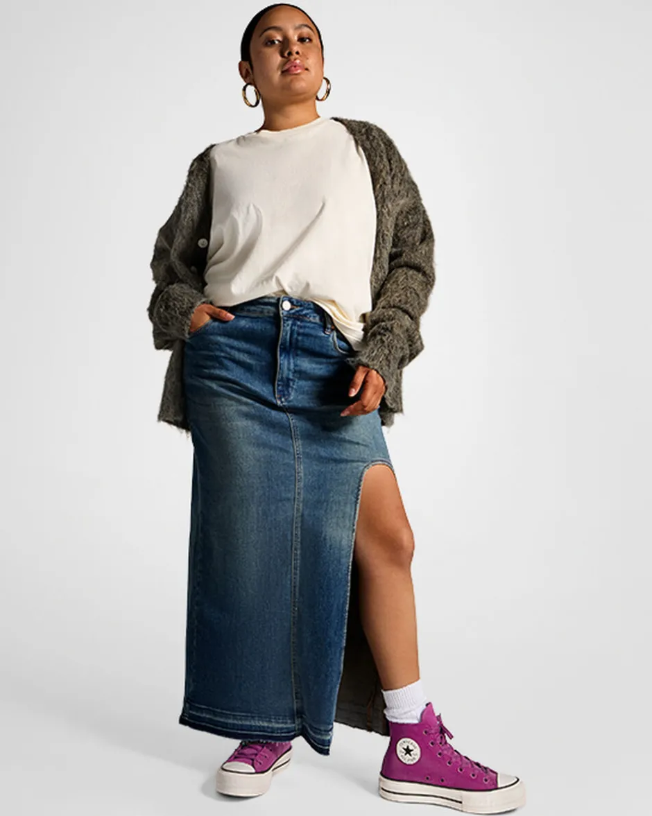 Converse Modelli Alti|Modelli Con Platform<Chuck Taylor All Star Lift Platform Colorful Suede Quantum Violet/Egret/Nero