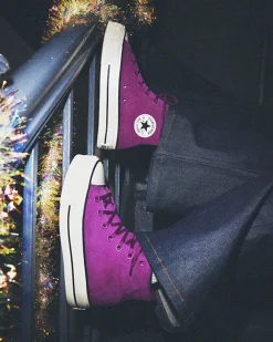 Converse Modelli Alti|Modelli Con Platform<Chuck Taylor All Star Lift Platform Colorful Suede Quantum Violet/Egret/Nero
