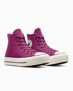Converse Modelli Alti|Modelli Con Platform<Chuck Taylor All Star Lift Platform Colorful Suede Quantum Violet/Egret/Nero