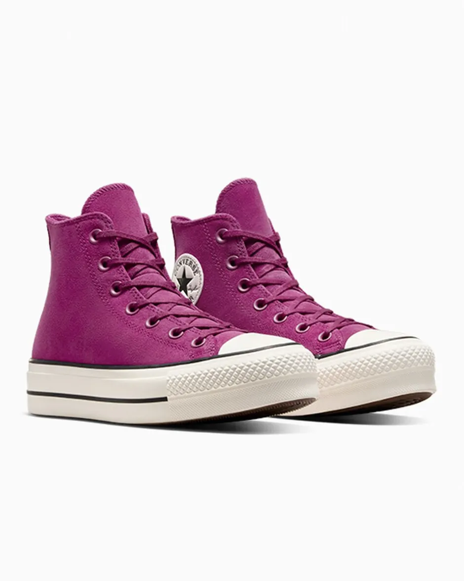 Converse Modelli Alti|Modelli Con Platform<Chuck Taylor All Star Lift Platform Colorful Suede Quantum Violet/Egret/Nero