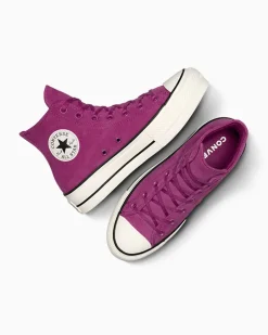 Converse Modelli Alti|Modelli Con Platform<Chuck Taylor All Star Lift Platform Colorful Suede Quantum Violet/Egret/Nero
