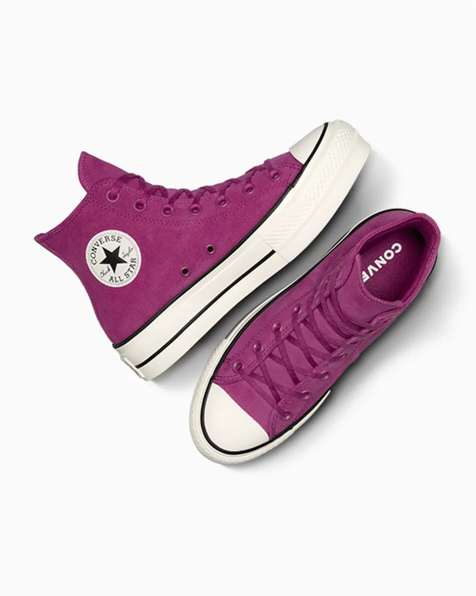 Converse Modelli Alti|Modelli Con Platform<Chuck Taylor All Star Lift Platform Colorful Suede Quantum Violet/Egret/Nero
