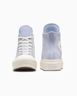 Converse Modelli Alti|Modelli Con Platform<Chuck Taylor All Star Lift Platform Suede Shimmer Lilla peltro/Egret/Argento