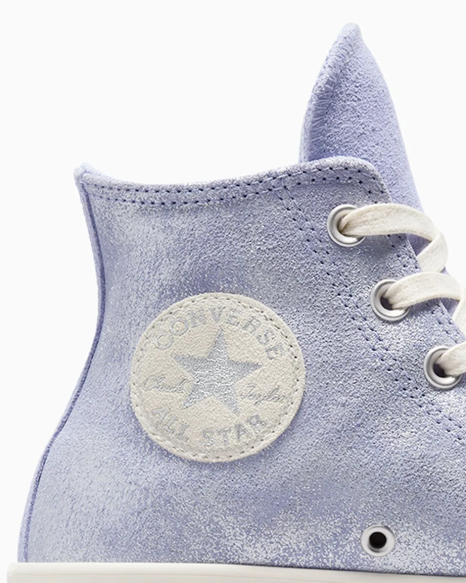Converse Modelli Alti|Modelli Con Platform<Chuck Taylor All Star Lift Platform Suede Shimmer Lilla peltro/Egret/Argento