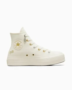Converse Modelli Con Platform|Modelli Alti<Chuck Taylor All Star Lift Platform Luck Charms Egret/Oro/Argento