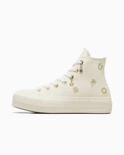 Converse Modelli Con Platform|Modelli Alti<Chuck Taylor All Star Lift Platform Luck Charms Egret/Oro/Argento