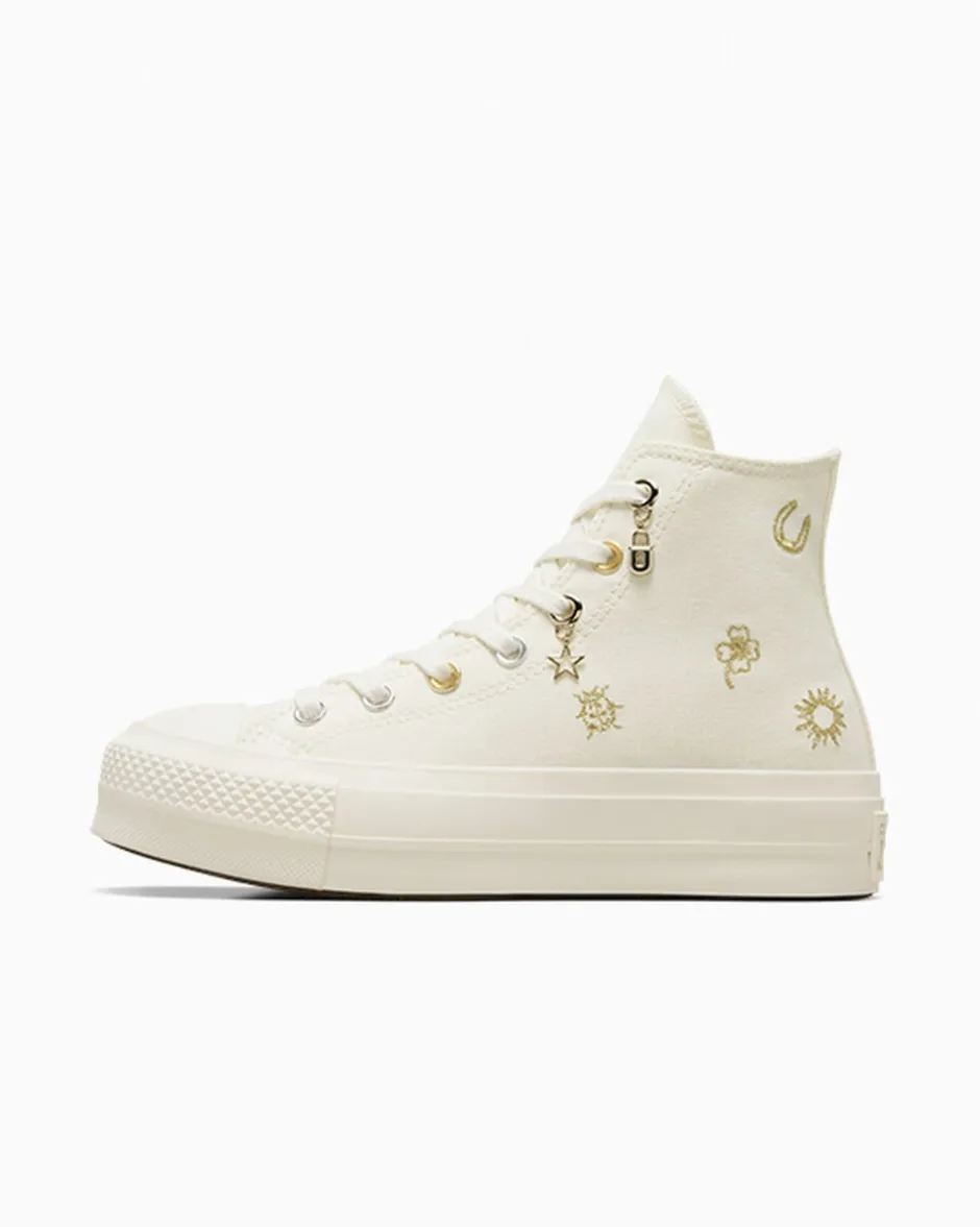 Converse Modelli Con Platform|Modelli Alti<Chuck Taylor All Star Lift Platform Luck Charms Egret/Oro/Argento