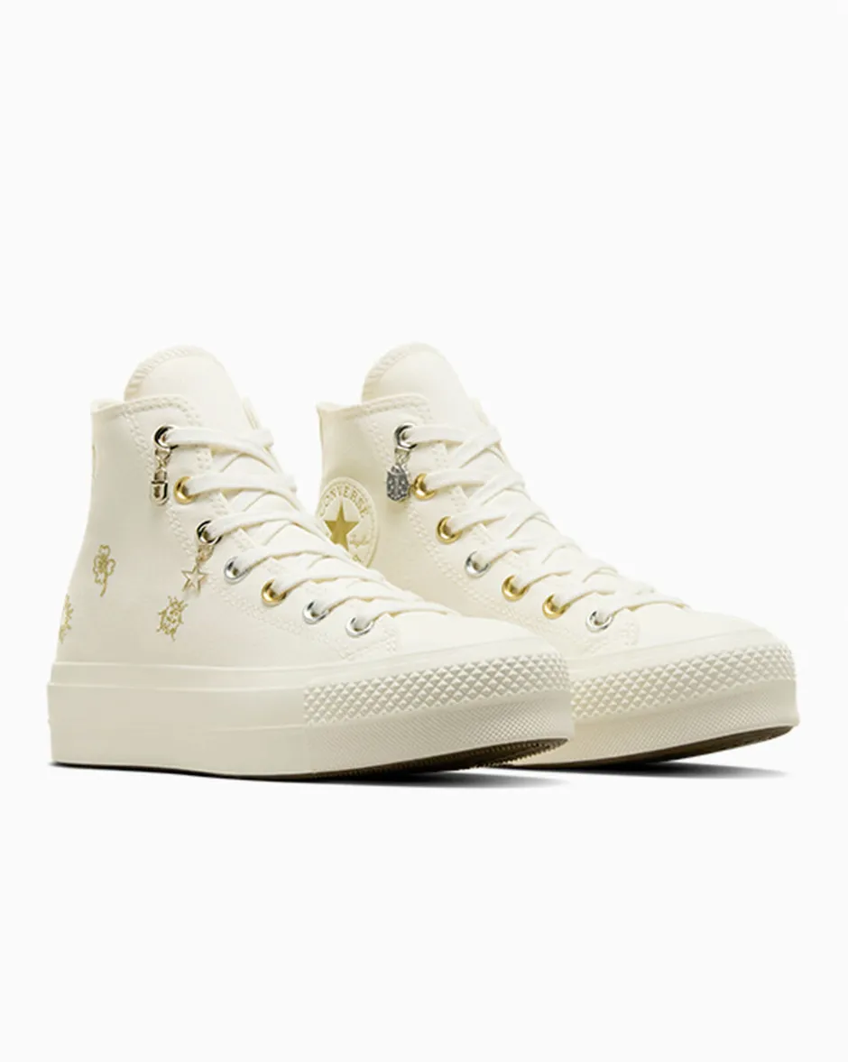 Converse Modelli Con Platform|Modelli Alti<Chuck Taylor All Star Lift Platform Luck Charms Egret/Oro/Argento