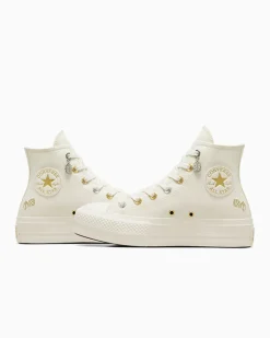 Converse Modelli Con Platform|Modelli Alti<Chuck Taylor All Star Lift Platform Luck Charms Egret/Oro/Argento