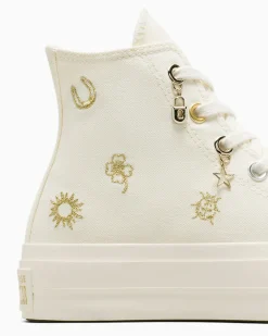 Converse Modelli Con Platform|Modelli Alti<Chuck Taylor All Star Lift Platform Luck Charms Egret/Oro/Argento