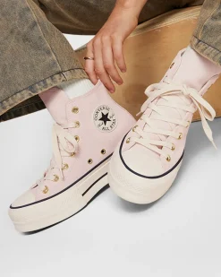 Converse Modelli Alti|Modelli Con Platform<Chuck Taylor All Star Lift Platform Suede Petalo pallido/Avorio naturale/Nero