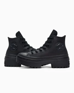 Converse Modelli Alti|Modelli Bassi<Chuck Taylor All Star Lugged Heel Leather Platform black