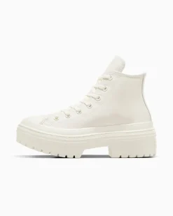 Converse Modelli Alti|Modelli Con Platform<Chuck Taylor All Star Lugged Heel Leather Platform Egret/Egret/Egret