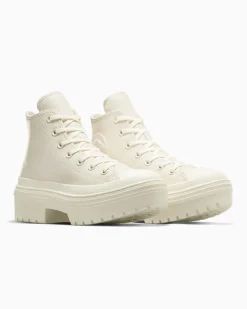Converse Modelli Alti|Modelli Con Platform<Chuck Taylor All Star Lugged Heel Leather Platform Egret/Egret/Egret