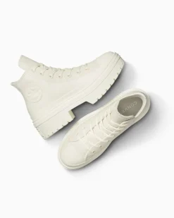 Converse Modelli Alti|Modelli Con Platform<Chuck Taylor All Star Lugged Heel Leather Platform Egret/Egret/Egret