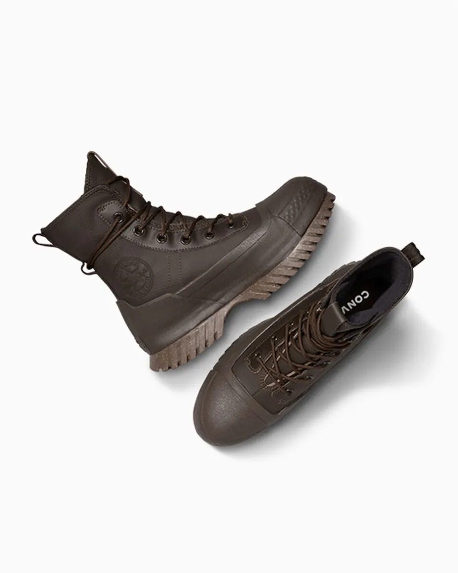 Converse Modelli Con Platform|Stivaletti<Chuck Taylor All Star Lugged 2.0 XHi Waterproof Leather Platform Caffè fresco/Caffè fresco/Nero