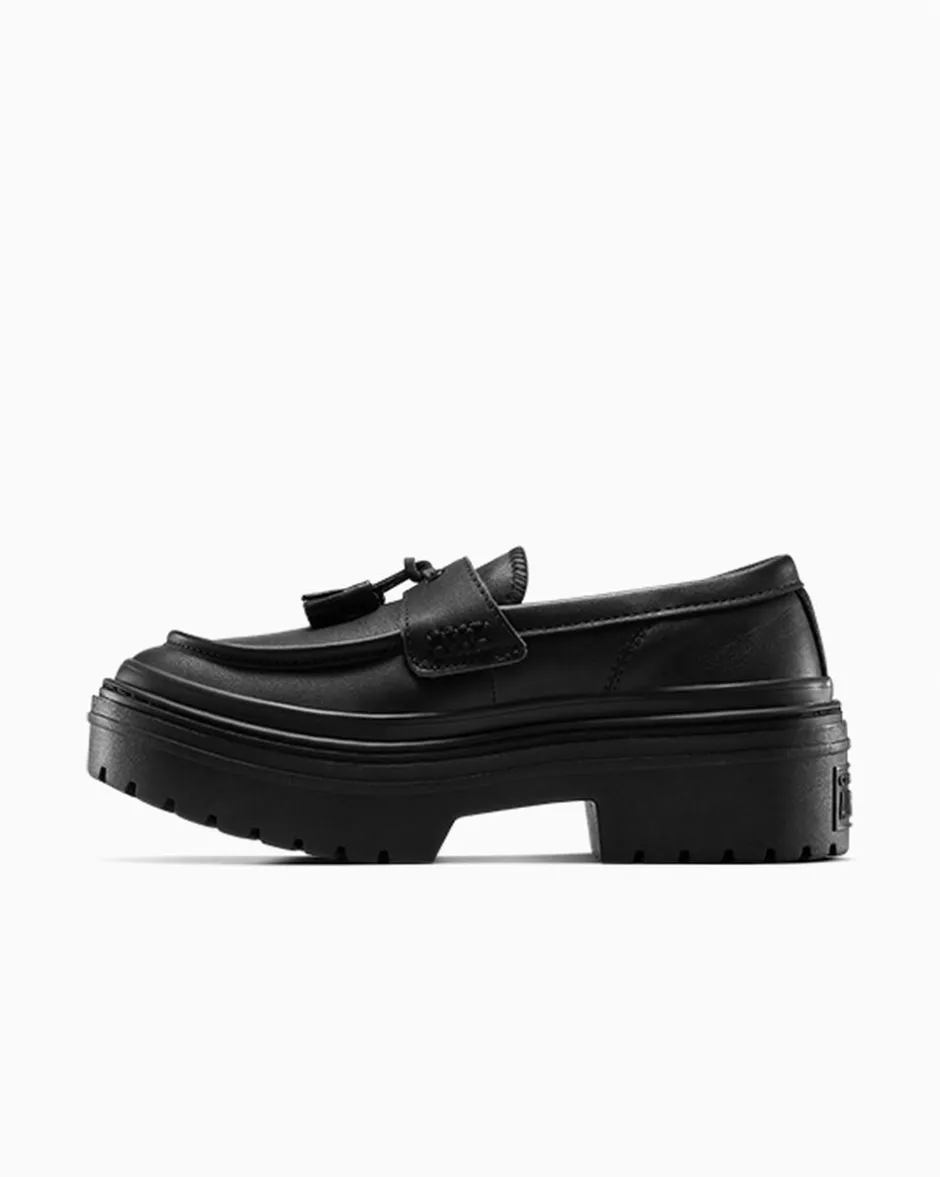 Converse Modelli Bassi|Modelli Con Platform<Chuck Taylor All Star Lugged Heel Loafer Platform Leather Nero/Nero/Nero