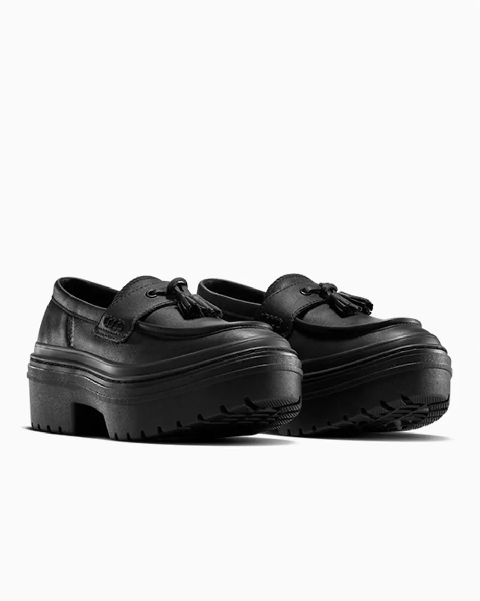 Converse Modelli Bassi|Modelli Con Platform<Chuck Taylor All Star Lugged Heel Loafer Platform Leather Nero/Nero/Nero