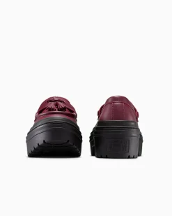 Converse Modelli Bassi|Modelli Con Platform<Chuck Taylor All Star Lugged Heel Loafer Platform Leather Bordeaux scuro/Bordeaux scuro