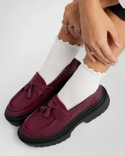 Converse Modelli Bassi|Modelli Con Platform<Chuck Taylor All Star Lugged Heel Loafer Platform Leather Bordeaux scuro/Bordeaux scuro