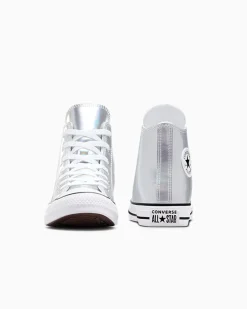 Converse Ragazzi (Età 8-12 Anni)|Bambini (Età 4-8 Anni)<Chuck Taylor All Star Metallic Argento/Bianco/Argento