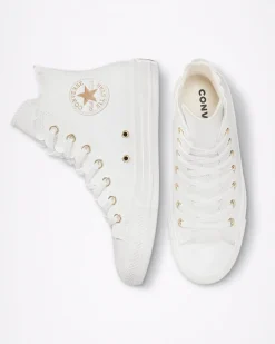 Converse Modelli Alti|Chuck Taylor All Star<Chuck Taylor All Star Mono White Bianco vintage/Egret/Oro