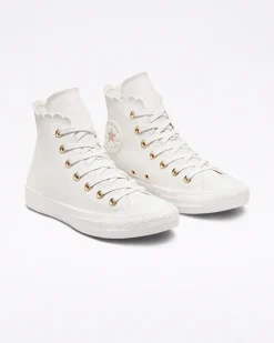 Converse Modelli Alti|Chuck Taylor All Star<Chuck Taylor All Star Mono White Bianco vintage/Egret/Oro
