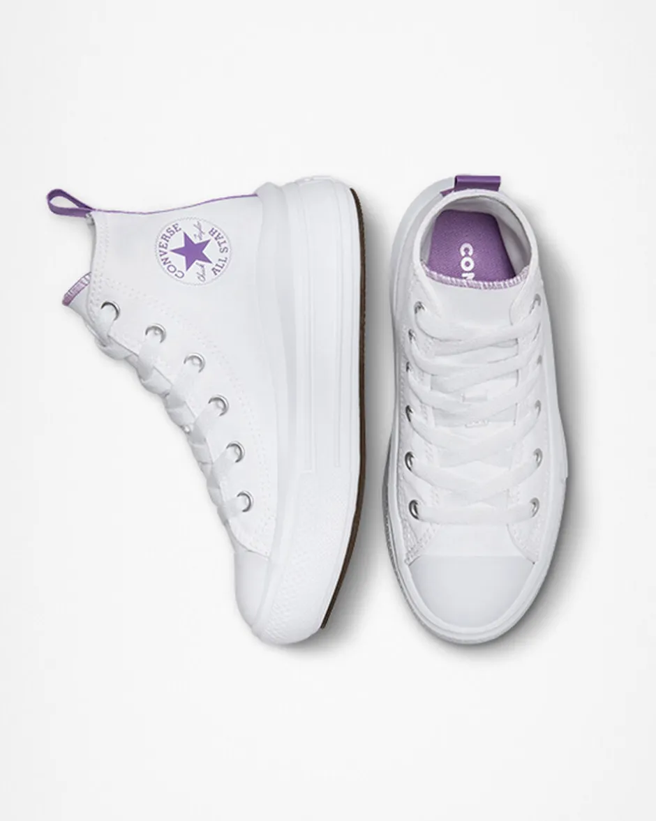 Converse Ragazzi (Età 8-12 Anni)|Ragazza<Chuck Taylor All Star Move Platform Bianco/Pixel Purple/Bianco